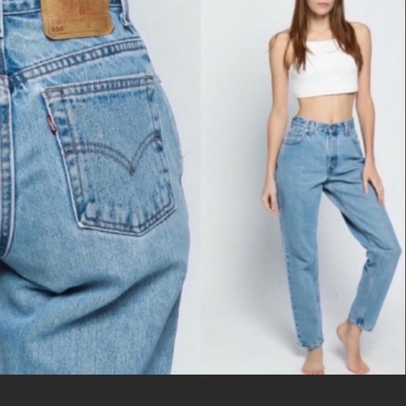 VTG Y2K LEVIS 550 TAPERED FIT HIGH RISE REWORKED RAW SPLIT-HEM DENIM JEANS 10/12 - Picture 5 of 16